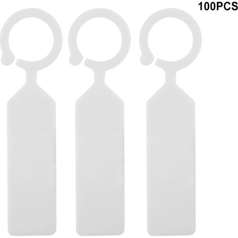 100 étiquettes blanches en plastique pour branches d'arbres et de plantes de jardin, rigides et imperméables, idéales pour les semis en pépinière. (1/5)