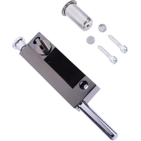 Verrou à Ressort et Protection Anticorrosion Surface Lisse en Alliage de Zinc Noir pour Porte Tournante pour Sécurité Porte Extérieure (1/5)