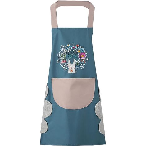 Grembiule da cucina da donna con tasche per asciugare le mani, ampia tasca, impermeabile, ideale per cucinare e cuocere al forno.