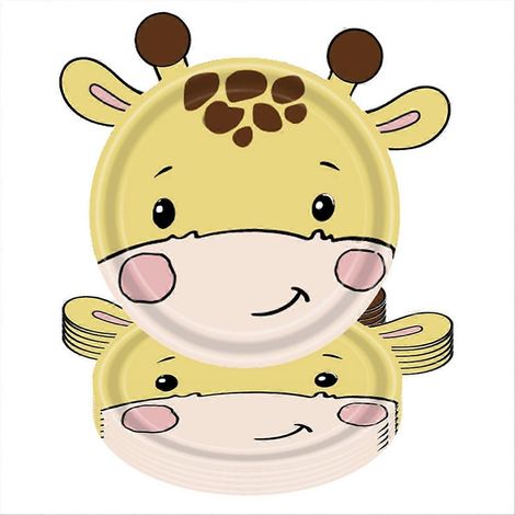 Assiettes en carton jetables à thème animaux de la jungle, avec couverts assortis, motif faon (1/5)