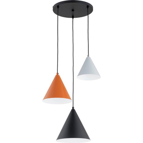Suspension moderne multicolore cônes 3xE27 MADERA Alfa (1/2)