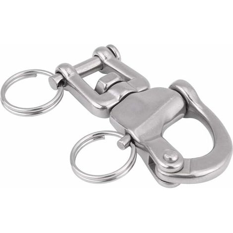 Mousqueton Pivotant à Emerillon, Maillons Rapides en Acier Inoxydable 316 Crochet à Ressort Rapide à Largage pour Drisse de Voilier Bateaux(128mm)