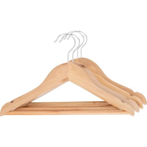 Lot de 4 Cintres Enfant "Bois" 30cm Naturel (1/3)