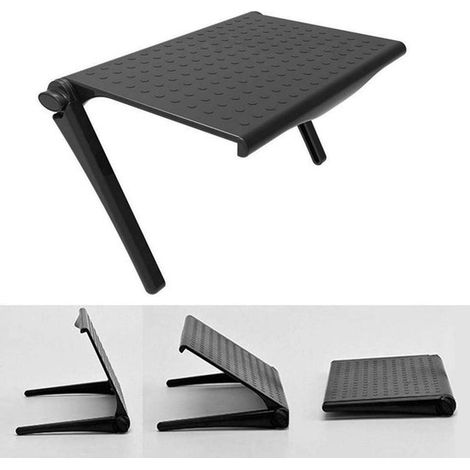 Plateau TV grand - 29,3 cm - noir - Étagère TV LCD - Étagère moniteur - télévision - support TV - étagère écran - plan projecteur - cadeau (1/5)