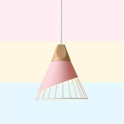 1 Suspension Luminaire, Métal, Bois Massif, Design Industriel, E27, Pour Salle À Manger
