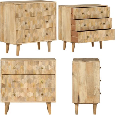 vidaXL Schubladenschrank 70x35x70 cm Massivholz Mango