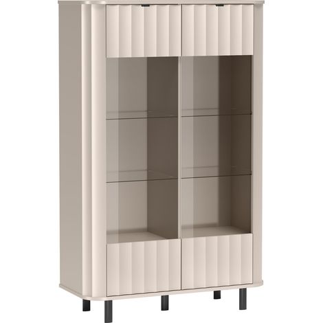 Selsey NOVADO – Vitrine 1 porte, 65 cm, gris cachemire (1/5)