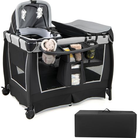 Baby Travel Bed 6-in-1, Rocking Cradle, Changing Table