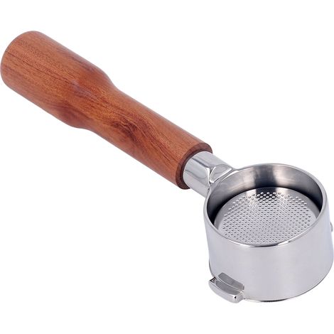 Porte-filtre 51 mm à 2 oreilles, sans fond, en acier inoxydable, pour cafetière Delonghi ECO310 C1, type acide rouge (1/5)