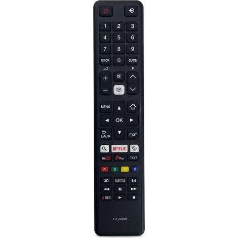Telecomando TV compatibile con Toshiba CT-8069, con pulsanti Netflix, YouTube e riproduzione (1/5)