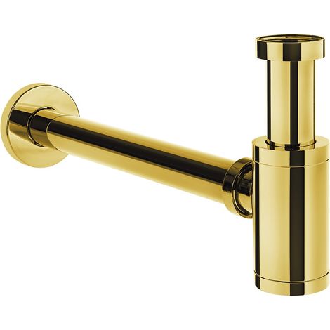Sifone rotondo decorativo color oro per lavabo (1/2)