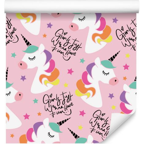 Papier peint Licornes Arc-en-ciel Magiques pour Salon et Chambre 50x1000 cm (1/5)