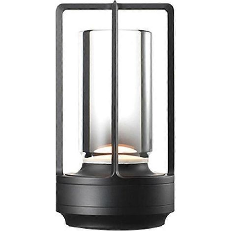 Tragbare LED-Nachttischlampe für Camping, wiederaufladbar, mit Augenschutz, schwarze Farbe. (1/5)