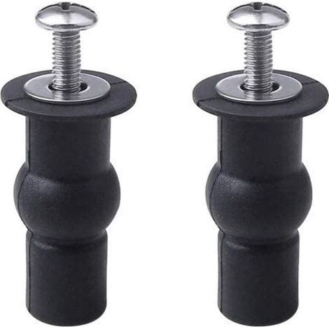 2pcs Toilet Seat Hinge Fixings, Blind Hinges, Mounting Hole, Expandable Rubber Screw, Fits All Toilets (14mm) (1/4)