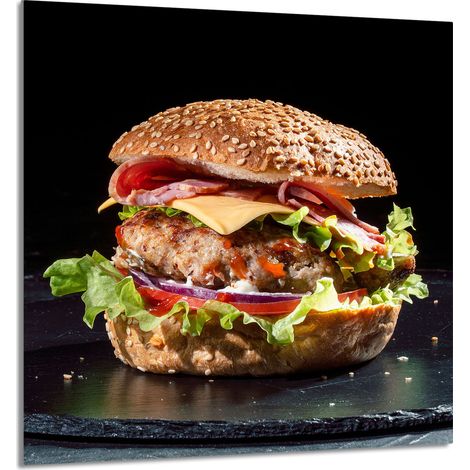 Panneau en verre POUR cuisine 60x65 Hamburger (1/5)