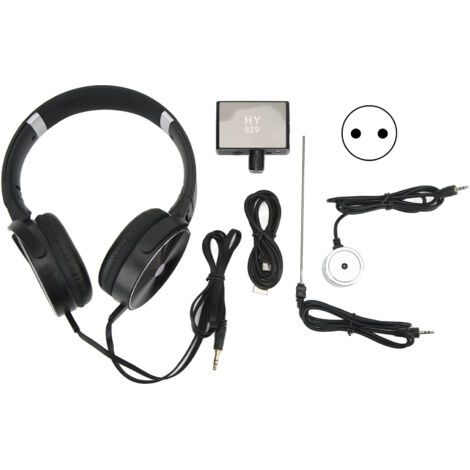 QORVA-Détecteur de fuite de conduites d'eau souterraines, intensificateur de son haute résistance amélioré avec casque AC100-240V pour la construction de sites, prise UE (1/5)