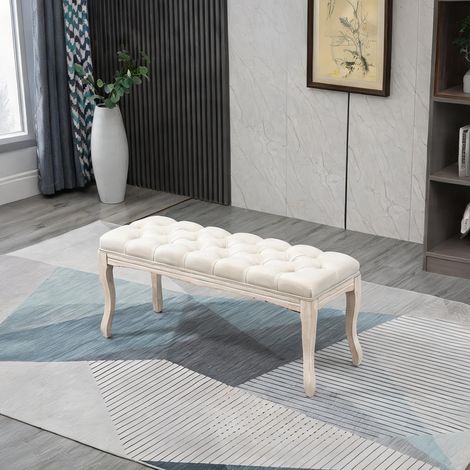 Table de chevet beige en bois 110 x 38 x 49 cm (1/5)