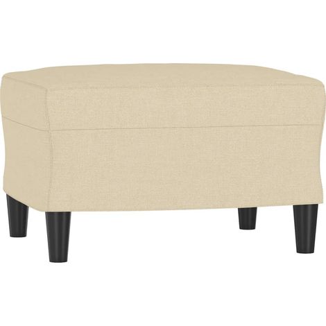 Sgabello poggiapiedi fine letto 60 x 50 x 41 cm in tessuto panna DEC030143