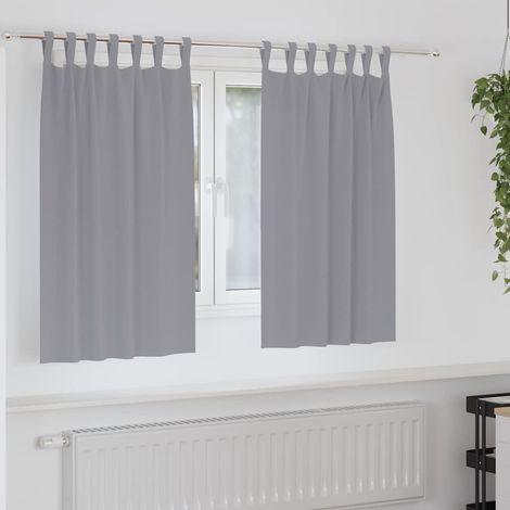 Verdunkelungs-Vorhänge mit Ringen 2 pcs Hellgrau 140 x 140 cm