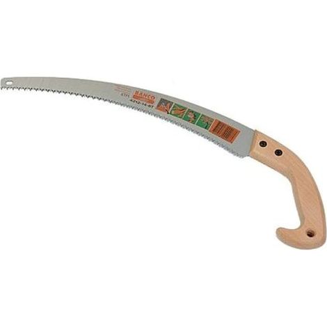 1 - Scie d'élagage - Lame courbe - Coupe bois sec et dur - Manche en hêtre confortable - Jardin et forêt - Argent/Brun - 360x5cm (1/5)