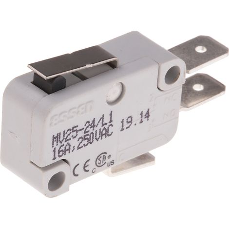 Microrupteur RS PRO Levier court, 1 RT, 16 A @ 250 V c.a., Connexion rapide 250V c.a. ( Prix pour 1 )