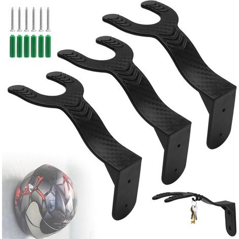 Porte-casque 3 pièces, armoire à casque, support pour casque de moto, support mural pour casque, porte-chapeau, armoire murale pour casque avec crochets, support pour casque, non plaqué (1/5)