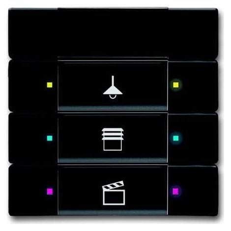 Poussoir 3 TouchesMf Avec Recepteur Ir Noir Mat 2CKA006135A0166 ABB 587417