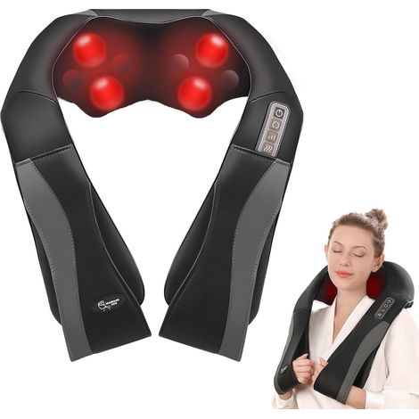 Électrique Masseur Cervical pour Dos et Cou avec Chauffage, Appareil Massage avec Rouleaux de Massage à Shiatsu 3D Rotation (1/5)