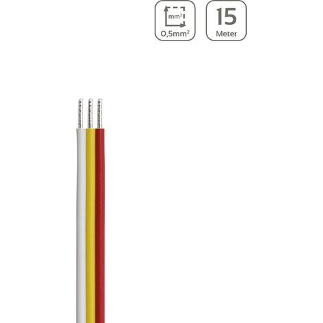 LED Kabel CCT 3-polig - Querschnitt: 3x0,5mm² / AWG20 - Länge: 15m