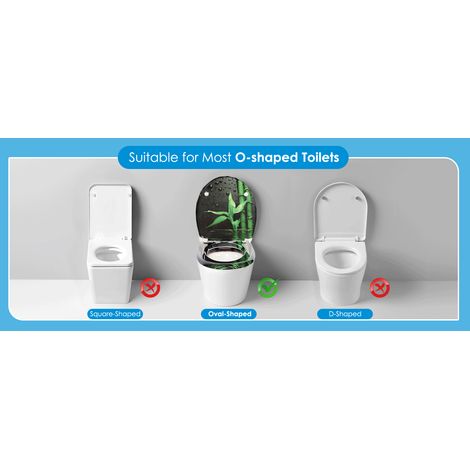 Abattant de toilette rond imprimé en résine UF, motif décoratif, fermeture amortie et système de décompression rapide. (1/5)