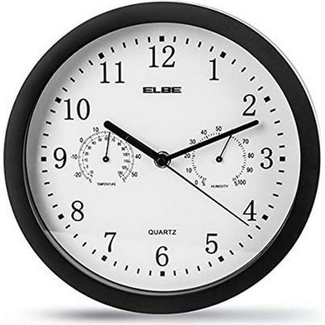 Reloj pared higrÓmetro termÓmetro 25cm diametro rp-1005-n el (1/5)