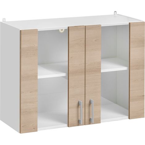 Mueble alto de cocina Eco Roble Natural 2 puertas L 80 cm (1/5)