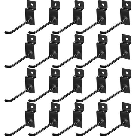 20 Pcs Crochet pour Panneau Perforé Mural, 10cm Crochets pour Panneaux Perforés, Crochet Panneau Perforé Porte Mural, Crochets Muraux pour Garages, Remises à Outils, Ateliers (1/5)