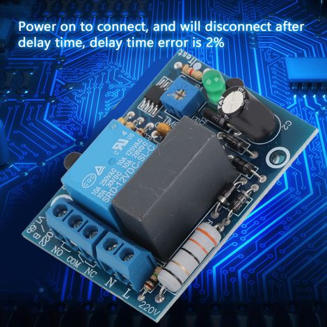 220VAC Einstellbarer Timer-Verzögerungsschalter Zeitrelaismodul Last (010 Sek.) (1/5)