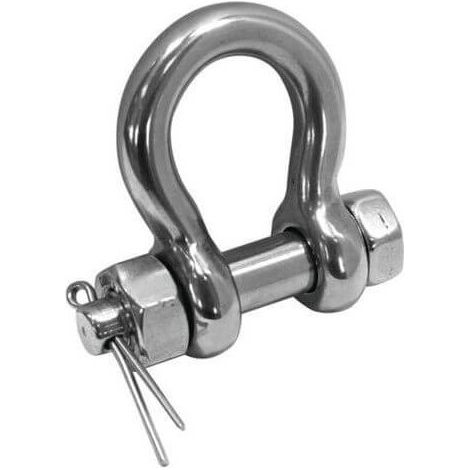 Manille lyre forgée avec boulon de sécurité inox A4 - Diamètre: 19