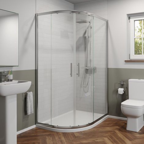 Modern 1200 x 900mm Left Hand Offset Quadrant Shower Enclosure Framed 6mm Glass (1/5)