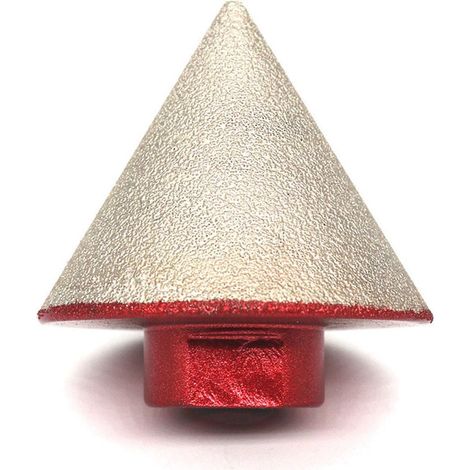 M14 Fraise diamantée brasée pour aléser la pierre, la céramique, le carrelage et le verre Fraise à pointe conique de 48 mm de diamètre Filetage (1/5)