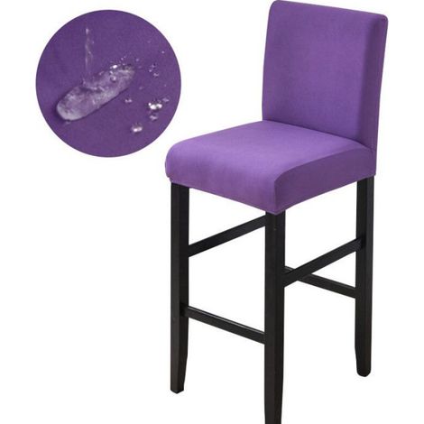 Housse de Tabouret de Bar - Imperméable - Extensible - Pour Dossier Court - Démontable - 1 Pièce