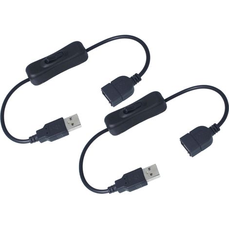 2 PZ Cavo USB con Interruttore On Off a Bilanciere per Lampada LED Ventilatore Strisce LED Nero (1/3)