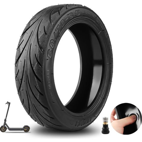 60/70-6.5 Pneu Sans Chambre a Air Auto-Reparateur pour Trotinette Electrique, Pneu Tubeless 60/70-6.5 10 Pouces avec Valve, Anti-Crevaison (1/5)