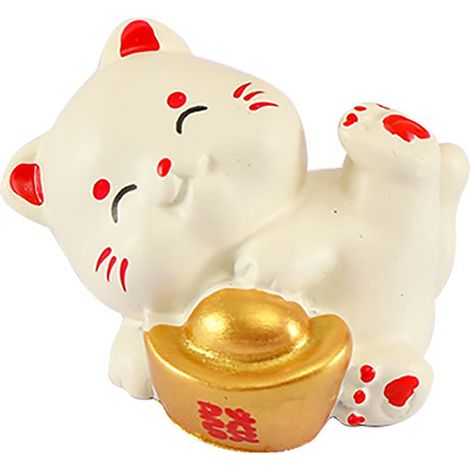 Figurine Miniature Paysage Maneki Neko en Résine, Ornement Console Voiture, Déco Maison Cadeau (1/5)