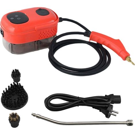 Nettoyeur vapeur portable 2500 W haute pression et haute température, petit appareil de nettoyage à la vapeur avec écran tactile pour cuisine, voiture et salle de bain, rouge, prise UE 220 V (1/5)