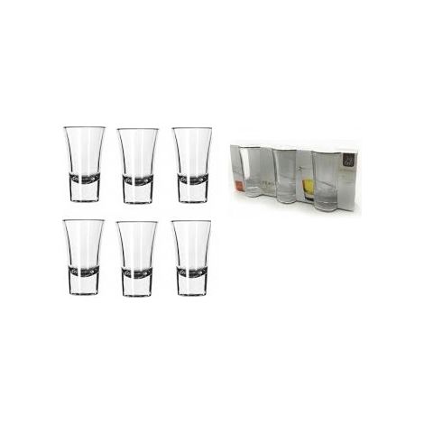 Set 6 Bicchierini In Vetro Shot liquore caffè Grappa Amaro Limoncello 6CL