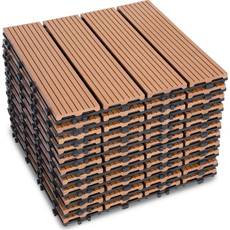 TolleTour Baldosas de patio, baldosas de madera entrelazadas, baldosas de suelo de 30 x 30 cm para jardín y patio, 22 piezas