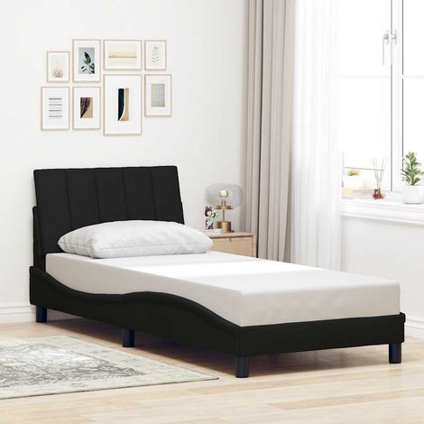 Estructura de cama sin colchón Hanko tela negro 90x200 cm vidaXL (1/5)