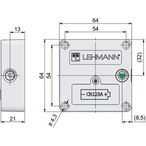 Serrure électronique à badge Mifare pour meuble Captura, Type A - LEHMANN