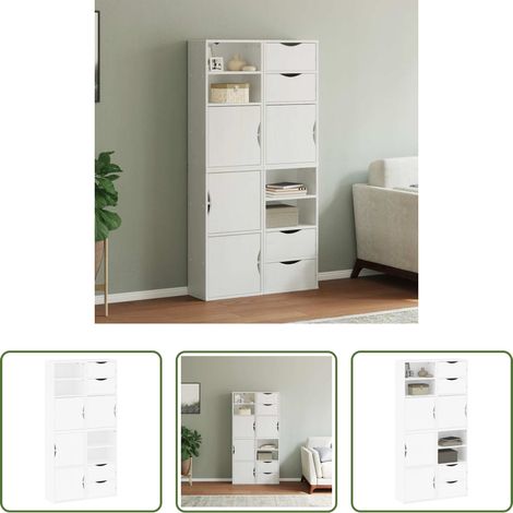 vidaXL Beistellschrank Weiß - Beistellschränke 4 Stk. ODDA Weiß 40x24x79 cm Massivholz Kiefer (1/5)