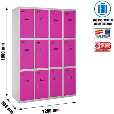 Simonrack Armadio da giardino e garage grigio e rosa in metallo