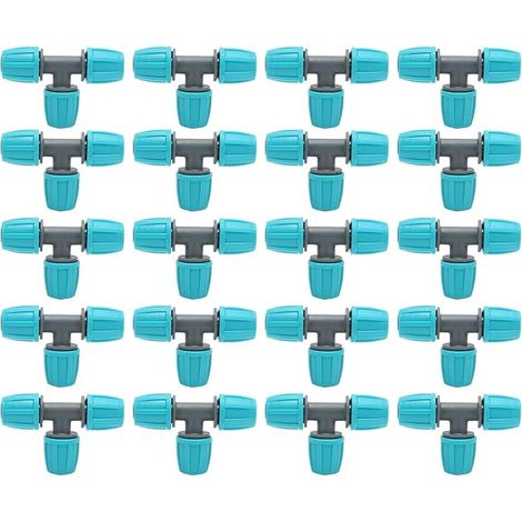 20 Raccords en T 16mm PE, Irrigation Goutte-à-goutte (1/5)