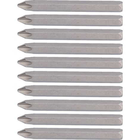 Jeu de 10 Embouts Cruciformes Magnétiques en Acier S2, Queue Hexagonale 5/16in, Accessoires Industriels Quincaillerie (1/5)